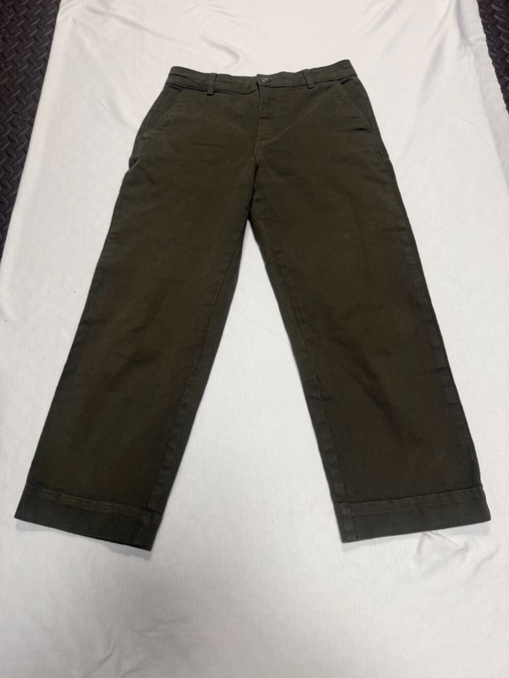 Everlane Olive Green Organic Cotton Straight Leg Pants Size 8R